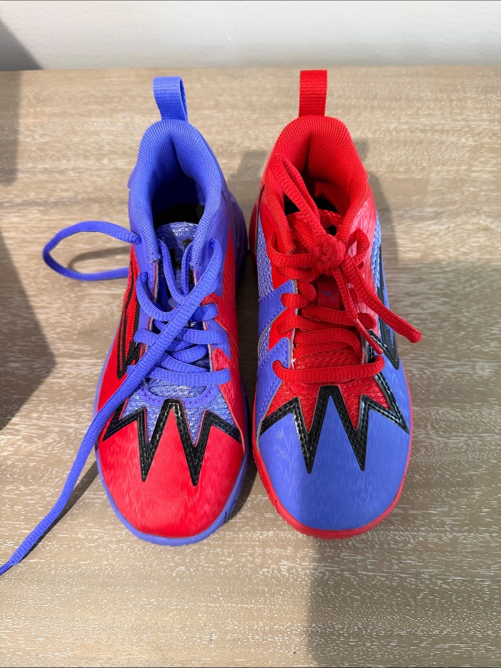 Puma Kids Red and Purple Lace-Up Sneakers